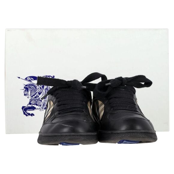 Burberry Check Terrace Sneakers​ in Black Leather - Picture 2 of 8